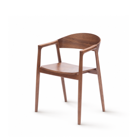 La chaise de restaurant en bois ARDEN noyer