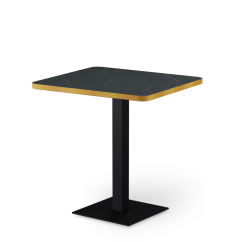 Table De Bistrot ALFA 68x68 pierre grise sèche avec bord arrondi et doré