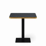 Table De Bistrot ALFA 68x68 pierre grise sèche avec bord arrondi et doré