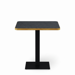 Table De Bistrot ALFA 68x68 pierre grise sèche avec bord arrondi et doré