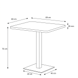 Table De Bistrot ALFA 68x68 pierre grise sèche avec bord arrondi et doré
