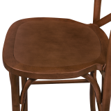 Chaise de bar CROSS-BACK WOOD BAR rustique foncé
