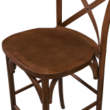 Chaise de bar CROSS-BACK WOOD BAR rustique foncé