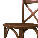 Chaise de bar CROSS-BACK WOOD BAR rustique foncé