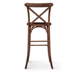 Chaise de bar CROSS-BACK WOOD BAR rustique foncé