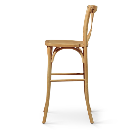 Chaise de bar CROSS-BACK WOOD BAR chêne clair