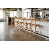 Chaise de bar CROSS-BACK WOOD BAR chêne clair