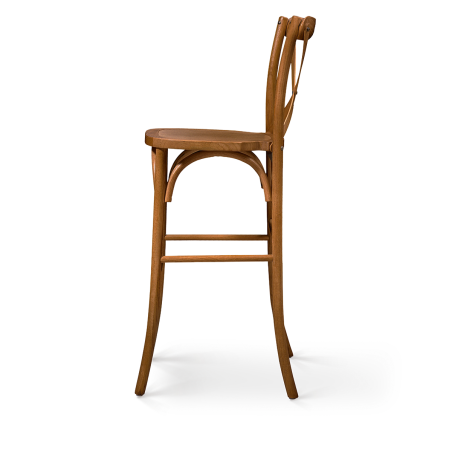 Chaise de bar CROSS-BACK WOOD BAR rustique clair