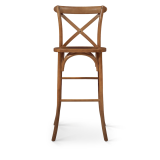 Chaise de bar CROSS-BACK WOOD BAR rustique clair