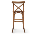 Chaise de bar CROSS-BACK WOOD BAR rustique clair