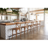 Chaise de bar CROSS-BACK WOOD BAR rustique clair