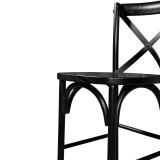 Chaise de bar CROSS-BACK WOOD BAR noir