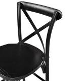 Chaise de bar CROSS-BACK WOOD BAR noir