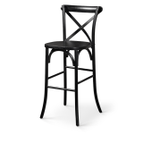 Chaise de bar CROSS-BACK WOOD BAR noir