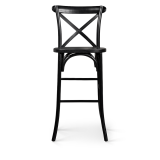 Chaise de bar CROSS-BACK WOOD BAR noir