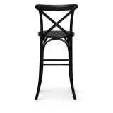 Chaise de bar CROSS-BACK WOOD BAR noir