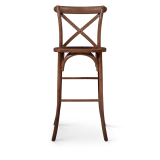 Chaise de bar CROSS-BACK WOOD BAR noyer