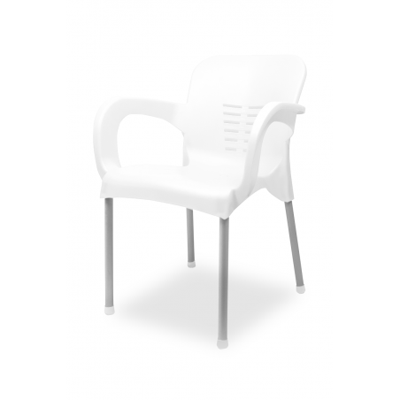 Chaise de Terrasse / Pour le Jardin de la Bière BISTRO ALU Blanc