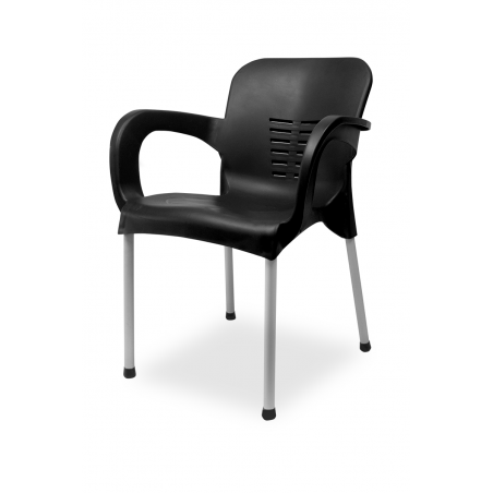 Chaise de Terrasse / Pour le Jardin de la Bière BISTRO ALU Noir