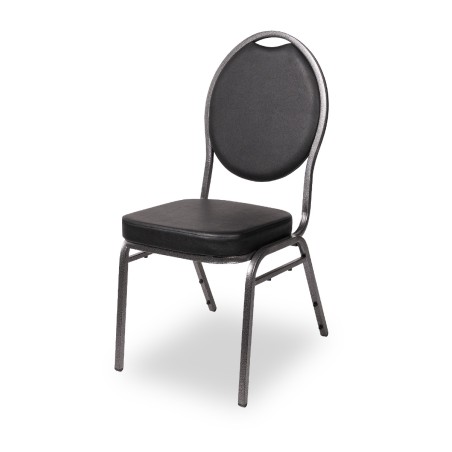 Chaise de banquet et de réception Herman Deluxe noir éco-cuir