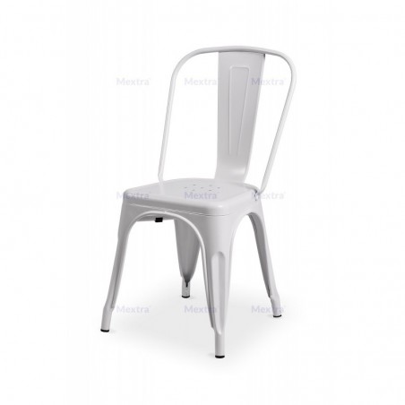 Chaises de café PARIS inspirées de TOLIX blanc