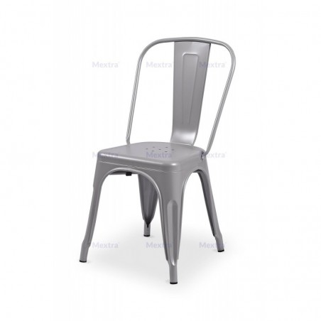 Chaises de café PARIS inspirées de TOLIX aluminium brillant