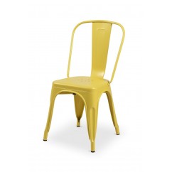 Chaises de café PARIS inspirées de TOLIX jaune
